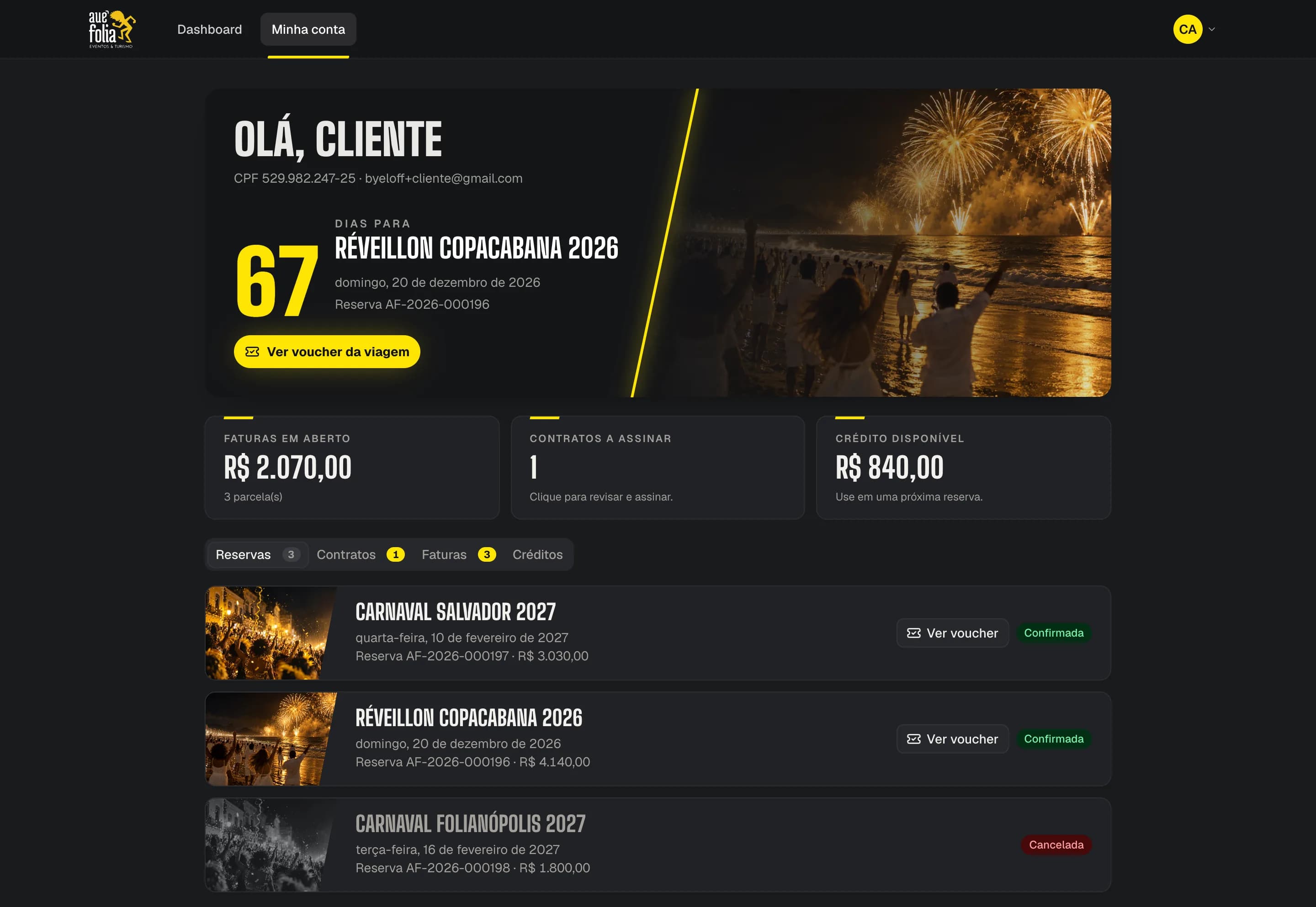 Área do cliente
